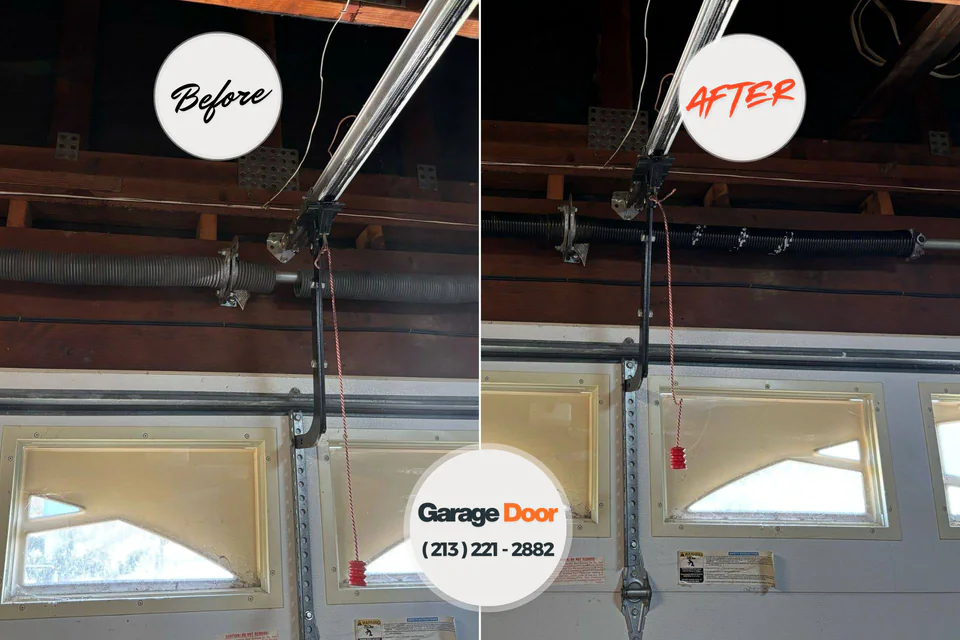 Before and after: garage door repair Burke Centre, VA